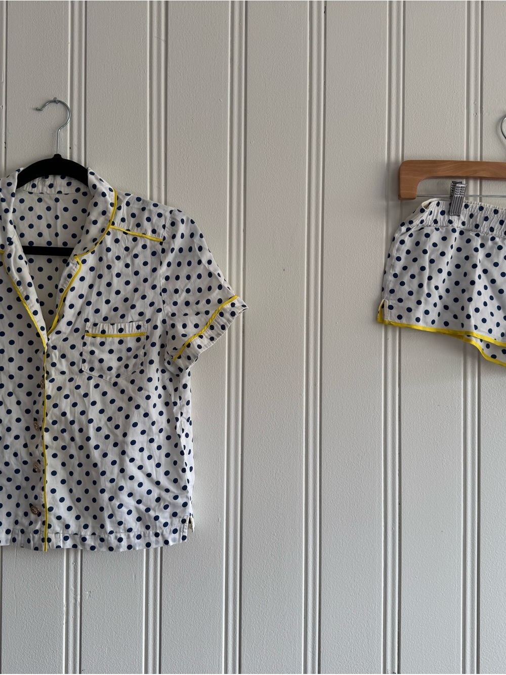 Juicy Couture Polka Dot Pajama Set with Yellow Trim XS